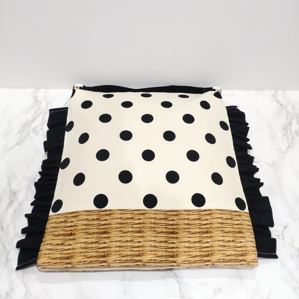 防災頭巾カバー 正方形 座布団カバー ドットフリル 防災頭巾カバー  