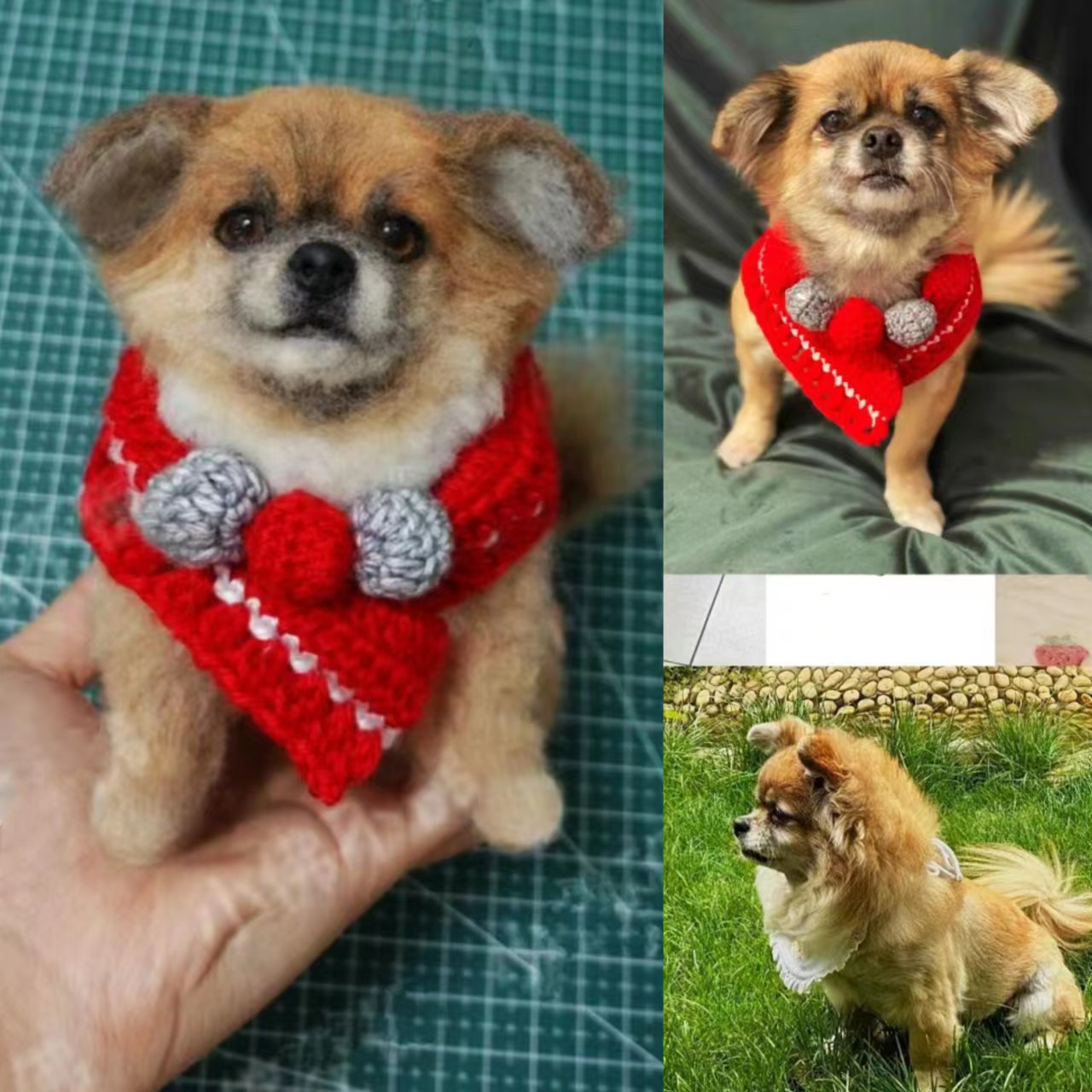 【オーダーメイド ペット】羊毛 フェルト 犬 亡くなったペット 中華田園犬 うちの子、ペット似顔絵、犬 猫 人形