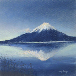 富士山【Creema限定　パステル画・原画・額付き】 3枚目の画像