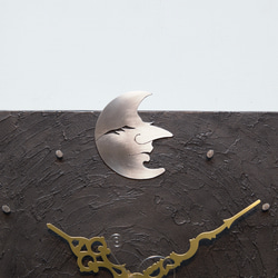 お月さまの時計(25cm)静かなムーブメント 3枚目の画像