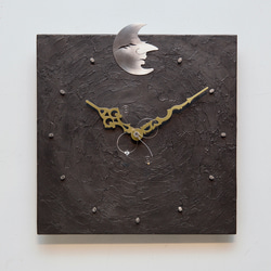 お月さまの時計(25cm)静かなムーブメント 1枚目の画像