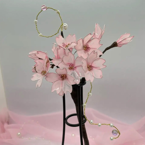☆桜(パール付き)☆ディップフラワー アメリカンフラワー