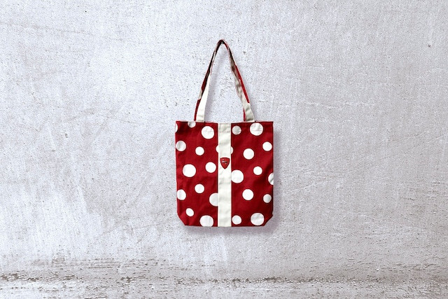 ハンドメイド•トートバッグ•手提げバッグ•赤•ドット柄•帆布•ハート れ*ゃ様