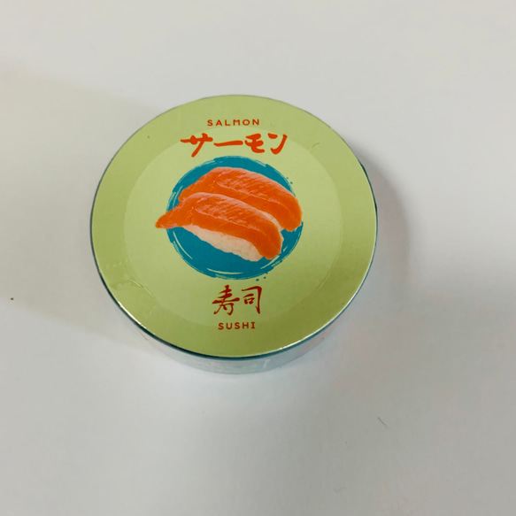 昔懐かしマスキングテープ サーモン寿司柄 1枚目の画像