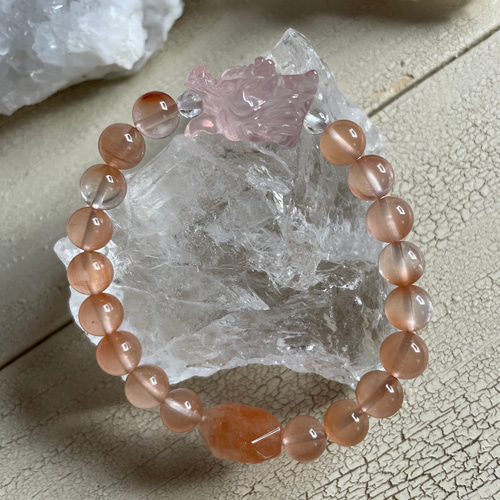 K002】高波動ブレスレット ピンクラビットヘア ブレスレット Soulager