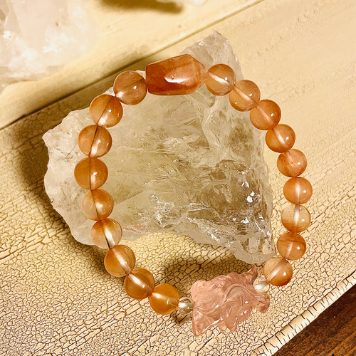 K002】高波動ブレスレット ピンクラビットヘア ブレスレット Soulager