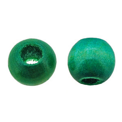 穴大 ウッドビーズ 丸型ラウンド ＮＯ．１  9.5×8mm ブルーグリーン 10コ入り こちらは穴が大きめです 2枚目の画像