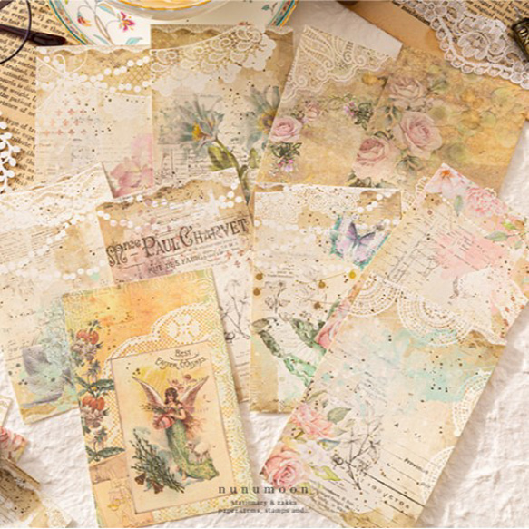 レース風 デザインペーパー 30枚 lace flower [AS022] その他雑貨
