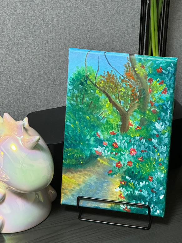 「幻の花園」　手描き　油絵　風景画　原画 2枚目の画像
