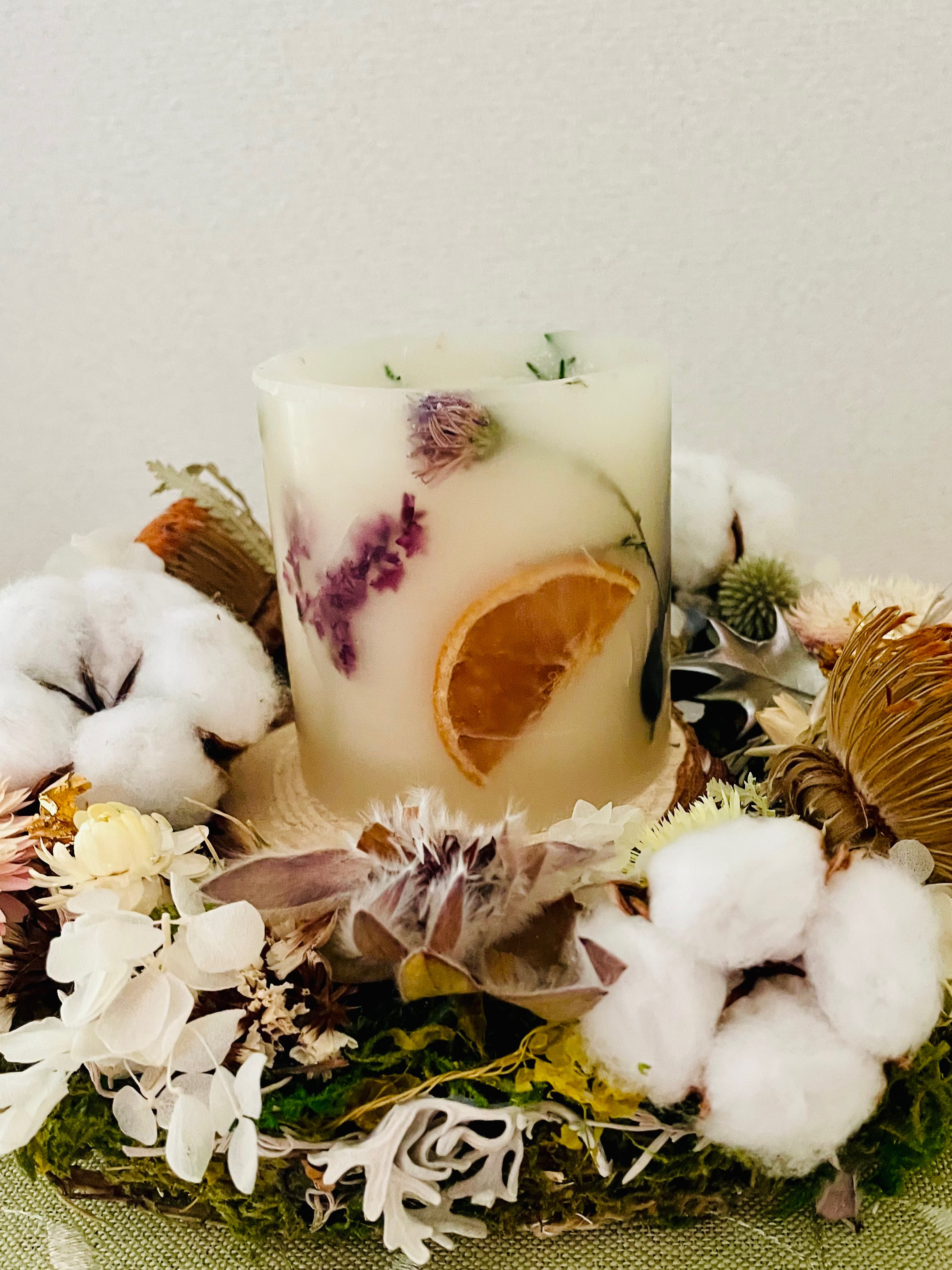 ボタニカルキャンドルクリスマスキャンドル 木芯キャンドル