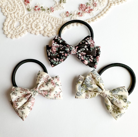 オーダーメイド リバティ ドットミニヨン パッチンピン ヘアゴム ミニ