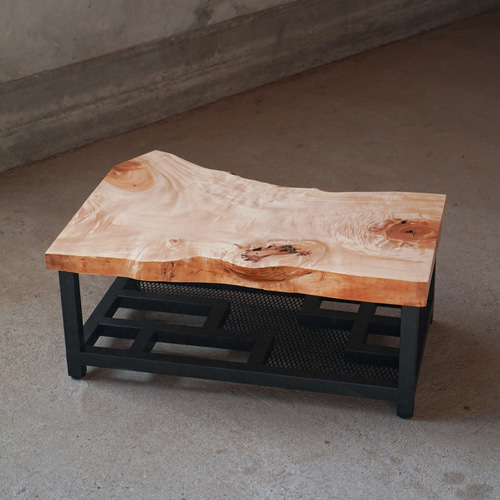 栃の一枚板 ローテーブル（送無） ローテーブル・リビングテーブル