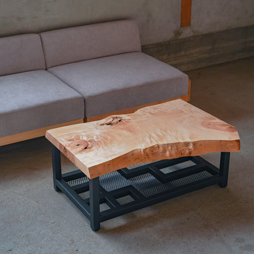 栃の一枚板 ローテーブル（送無） ローテーブル・リビングテーブル