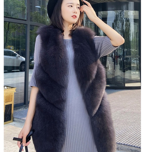 1点のみ【大人気】ファーベスト ベストジャケット レディース 毛皮