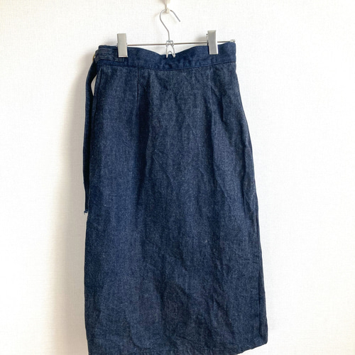 即納 岡山デニム 国産デニム デニム スカート 巻きスカート ラップ  
