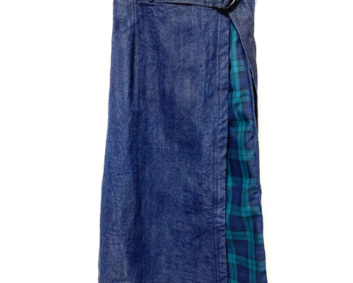 即納 岡山デニム✨ 国産デニム スカート 巻きスカート ラップ