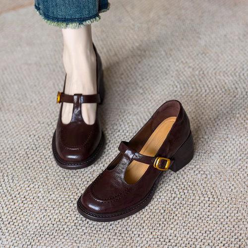 メリージェーン 靴 tストラップシューズ パンプス 甲普通 甲低い革