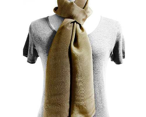 クチナシ染めシルクコットンストール クチナシ染めシルクコットンストール クチナシ染めシルク