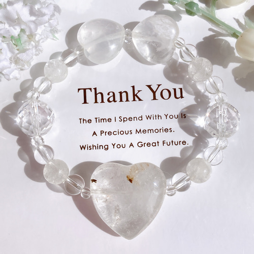 ラリマー ハート 天然石ブレスレット ♥️ミョ♡ラリマー ハート