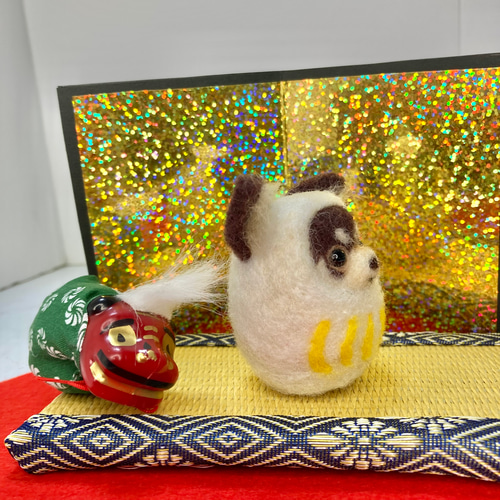 羊毛フェルトチワワ 羊毛フェルト犬 チワワダルマ 羊毛フェルト