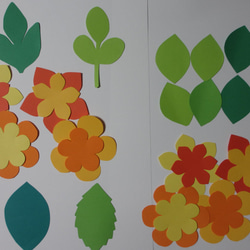 いろいろ花（切りっぱなし／大小ミックス）　２４枚　〈春の壁面〉　画用紙　壁面飾り　保育園・幼稚園・学校・図書館その他 20枚目の画像