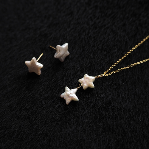 仁尾彫金『ゴールド星のペンダント』ハンドメイド192 ネックレス 