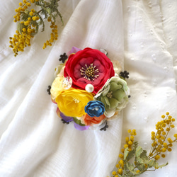 【SALE】自由な花束のコサージュ 1枚目の画像