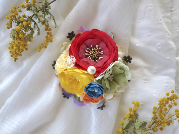 【SALE】自由な花束のコサージュ 2枚目の画像