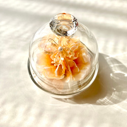 【SALE】光のかけら・小さなガラスドーム（オレンジ） 5枚目の画像