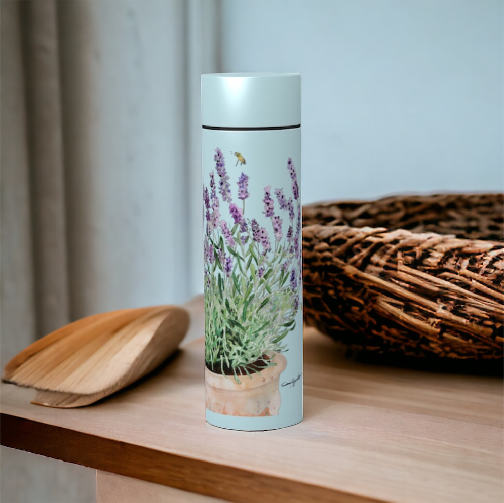 《受注生産》ラベンダーと蜂の水彩画　ボトルシンプルサーモステンレスボトル 370ml