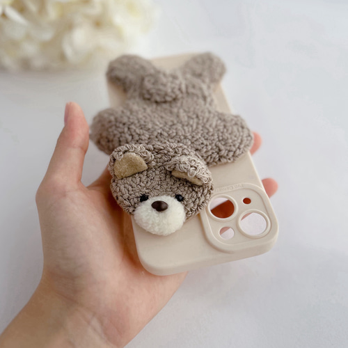 おひるね茶くまさん＊スマホケース＊カラーが選べる スマホケース