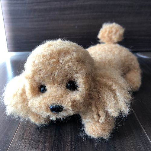 おとママ羊毛フェルト レッドトイプードル よく見るポーズ T-110