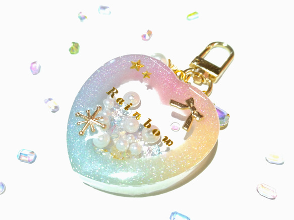 レジンキーホルダー レインボーシェイカーキーホルダー☆ その他