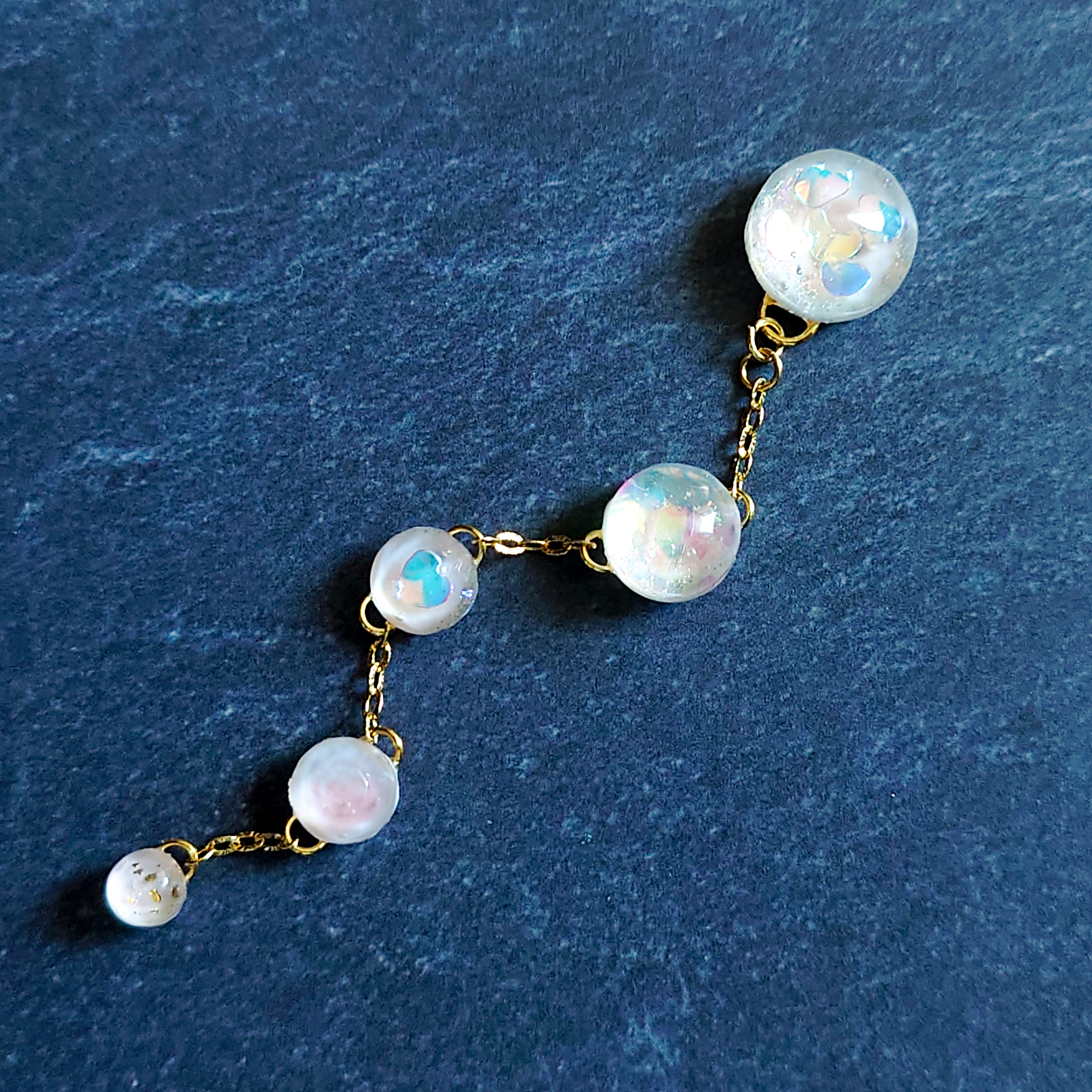 ふんわりチーク　ハートピンク　ロングピアス　ロング　ピアス