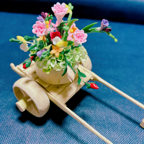 竹細工＊花ぐるま その他置物 hitomade 通販 17069162｜Creema