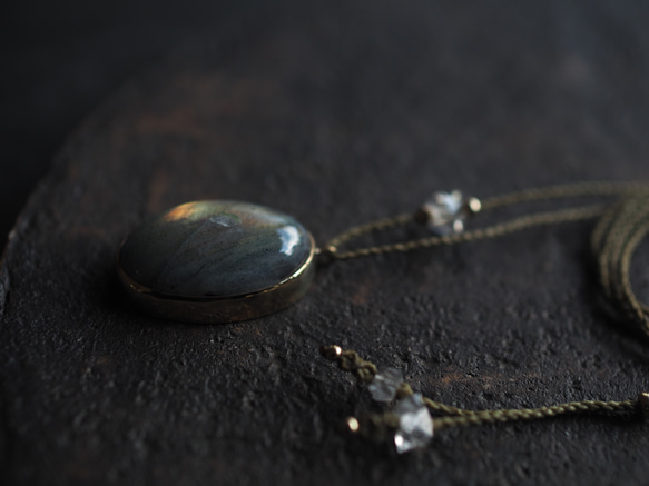labradorite brass necklace (kotohogi) 10枚目の画像