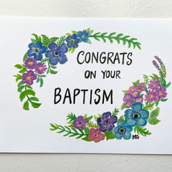 みことばポストカード、Congrats on your baptism、みことばアート、聖書、イエスキリスト、バプテスマ 1枚目の画像