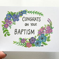 みことばポストカード、Congrats on your baptism、みことばアート、聖書、イエスキリスト、バプテスマ 2枚目の画像