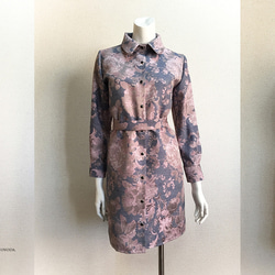 【1点もの・デザイン画付き】イタリア製ゴブラン織りジャガード生地シャツ型ワンピース（KOJI TOYODA） 4枚目の画像