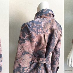 【1点もの・デザイン画付き】イタリア製ゴブラン織りジャガード生地シャツ型ワンピース（KOJI TOYODA） 6枚目の画像