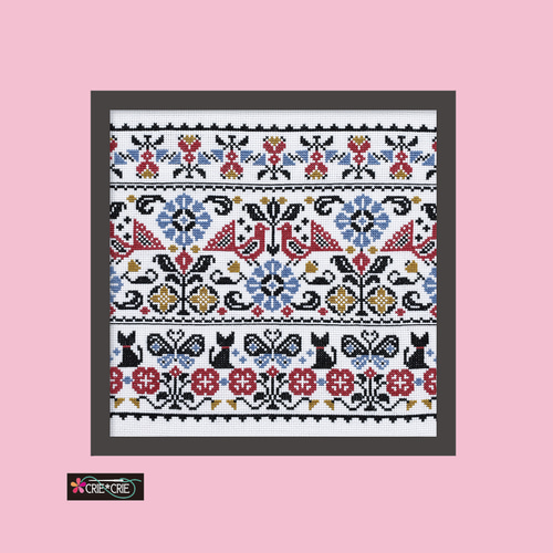 ♥クロスステッチキット 4色でステッチする Border Pattern No