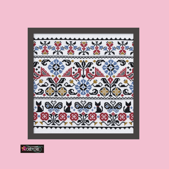 ♥クロスステッチキット 4色でステッチする　Border Pattern No.763 1枚目の画像