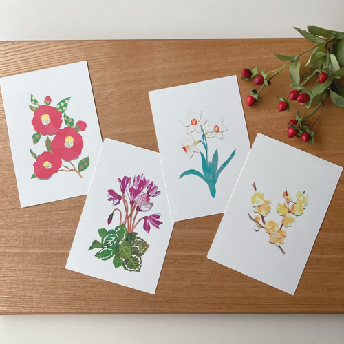 割引価格 1月頃の花ポストカードセット 明信片 的作品 tomocollage 趣味・スポーツ・実用