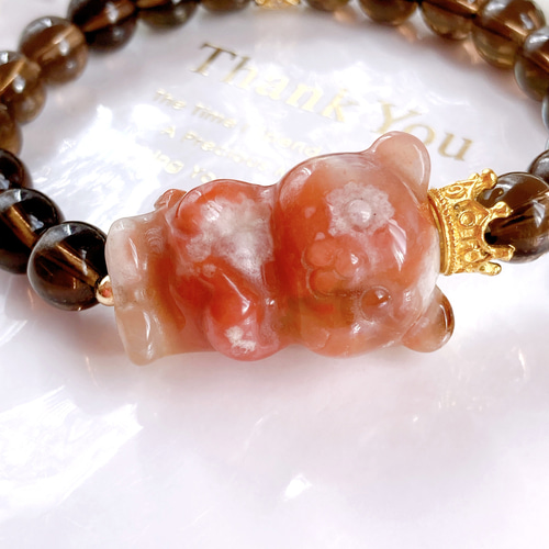 まゆ様♥️ブレス2本♡ラリマー くま＆ストロベリークォーツ苺天然石ブレスレット まゆ様♥️ブレス2本♡ラリマー くま＆ストロベリークォーツ苺