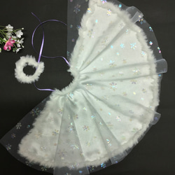 雪の結晶ドレス〜リカちゃん用2way着せ替えドレス　つけ襟　パニエ付き 17枚目の画像