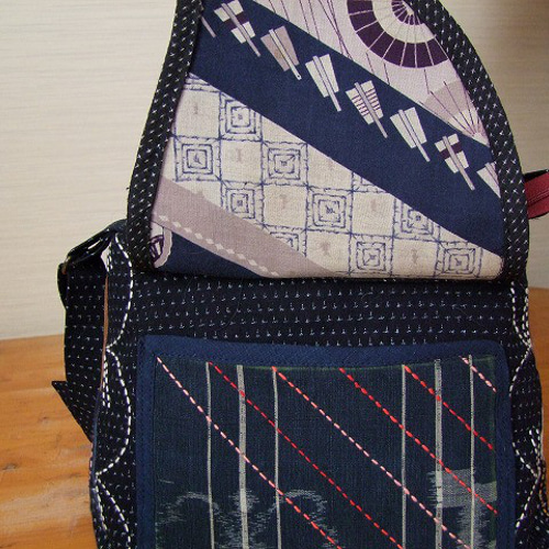 古布　前掛け　ショルダーバッグ　ハンドメイド 9f059dfda46a6420fca5360e7b5244