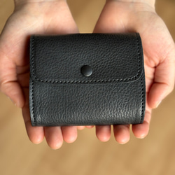 EUROKENVY 二つ折り財布 黒 コンパクトウォレット ピウメノ】二つ折り財布 レザー コンパクトウォレット 本革