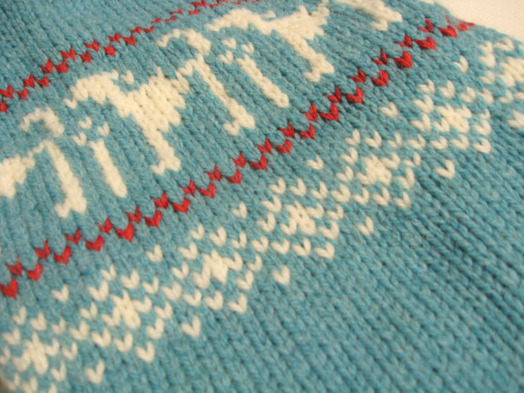 ウィペット、中型犬用☆犬模様の編み込みセーター 5枚目の画像