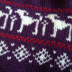 ウィペット、中型犬用☆犬模様の編み込みセーター 4枚目の画像