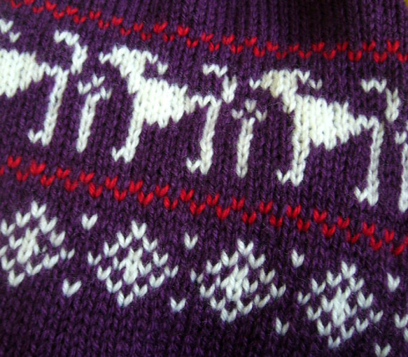 ウィペット、中型犬用☆犬模様の編み込みセーター 4枚目の画像